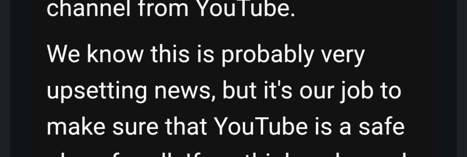 YouTube Chennel Notice